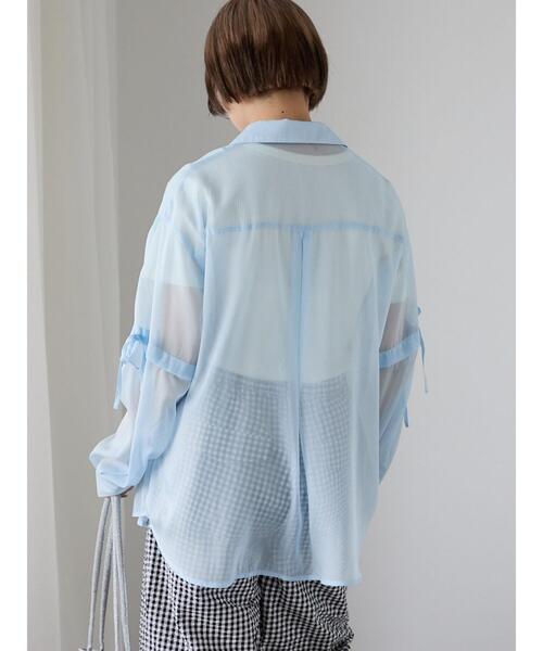 ehka sopo（エヘカソポ）の「2WAY袖シアーシャツ（シャツ/ブラウス・レディース・グリーン/ピンク/キナリ/サックスブルー/グレー・F）」の21枚目の写真