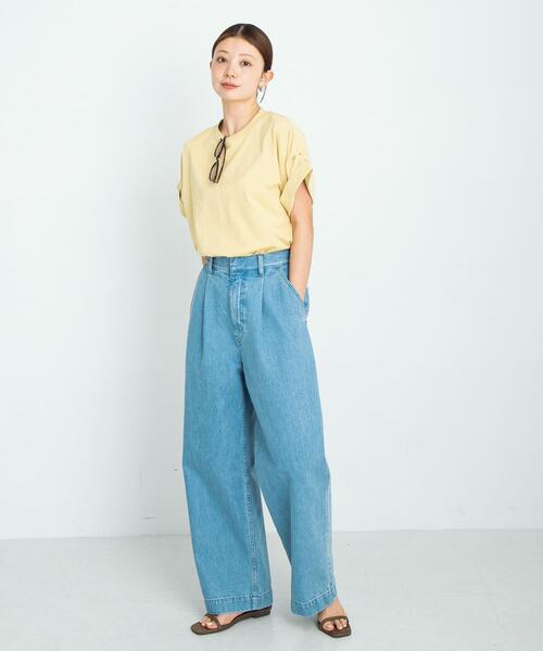 URBAN RESEARCH Sonny Label(アーバンリサーチサニーレーベル)の「ダブルタックフレンチスリーブプルオーバー(Tシャツ/カットソー・レディース・イエロー/チャコールグレー/オフホワイト/ブルー・FREE)」の17枚目の写真