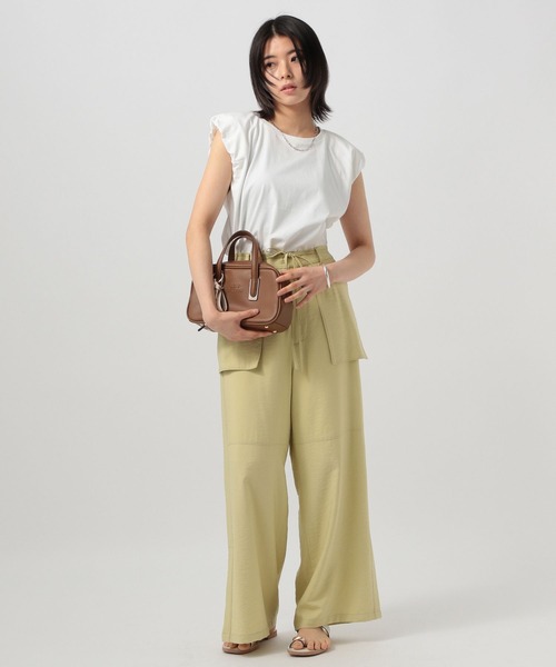 BAYFLOW（ベイフロー）の「[透けづらく着崩れしにくい]バルーンスリーブT（Tシャツ/カットソー・レディース・ベージュ/オフホワイト/ブラック・FREE）」の22枚目の写真