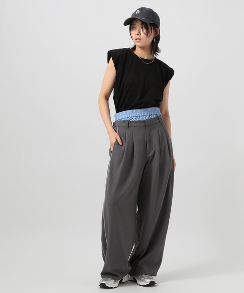 BAYFLOW（ベイフロー）の「[透けづらく着崩れしにくい]バルーンスリーブT（Tシャツ/カットソー・レディース・ベージュ/オフホワイト/ブラック・FREE）」の19枚目の写真