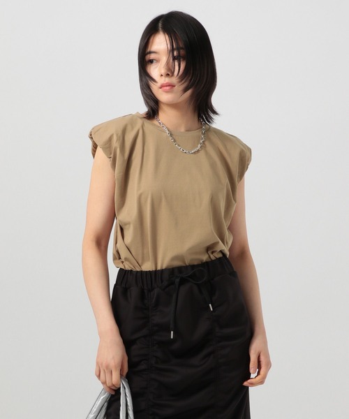 BAYFLOW（ベイフロー）の「[透けづらく着崩れしにくい]バルーンスリーブT（Tシャツ/カットソー・レディース・ベージュ/オフホワイト/ブラック・FREE）」の14枚目の写真