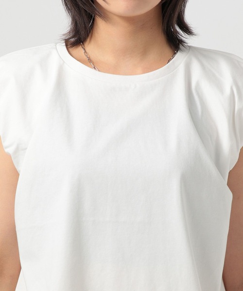 BAYFLOW（ベイフロー）の「[透けづらく着崩れしにくい]バルーンスリーブT（Tシャツ/カットソー・レディース・ベージュ/オフホワイト/ブラック・FREE）」の9枚目の写真