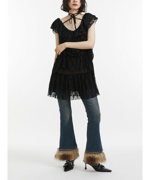 jouetie(ジュエティ)の「フリルレースギャザーミニワンピース(ワンピース・レディース・ブラック/オフホワイト・MEDIUM)」の17枚目の写真