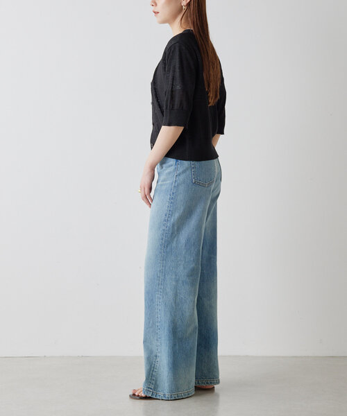 Drawing Numbers（ドローイング ナンバーズ）の「【Drawing Numbers】リネンカーディガン（カーディガン/ボレロ・レディース・ブラック/レッド/ホワイト/ブラウン・38）」の16枚目の写真