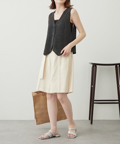 WILLOW（ウィロー）の「【willow】和紙ライクニットベスト（ベスト・レディース・チャコールグレー/ライトグレー/ブラウン・ONE SIZE）」の22枚目の写真