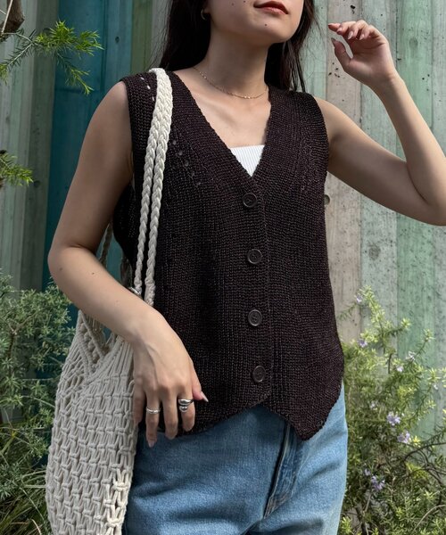 willow和紙ライクニットベスト新品未使用 CIAOPANIC TYPY｜【willow】和紙ライクニットベスト | Rakuten
