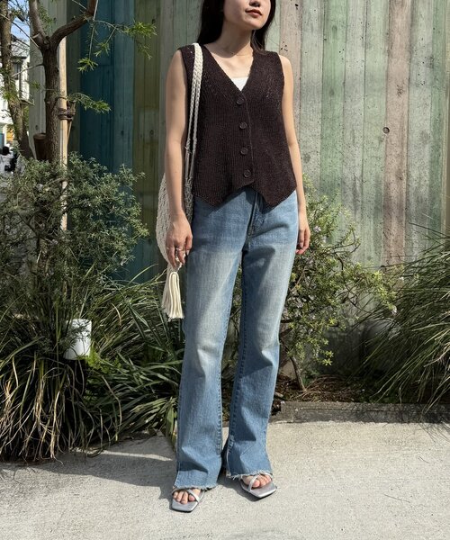 willow和紙ライクニットベスト新品未使用 WILLOW（ウィロー）の「【willow】和紙ライクニットベスト