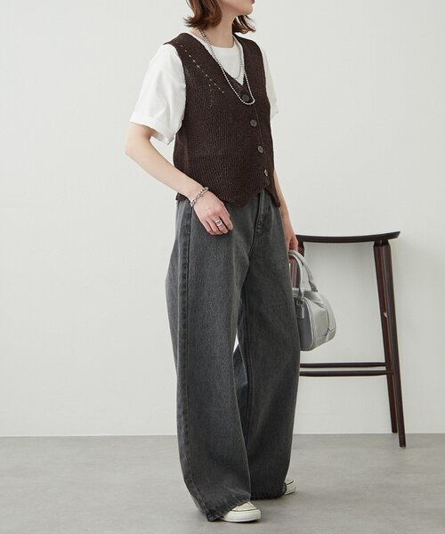 WILLOW（ウィロー）の「【willow】和紙ライクニットベスト
