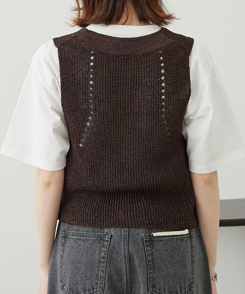 willow和紙ライクニットベスト新品未使用 WILLOW（ウィロー）の「【willow】和紙ライクニットベスト