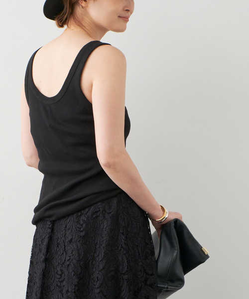 Deuxieme Classe(ドゥーズィエムクラス)の「*rib タンクトップ(タンクトップ・レディース・ブラック/ホワイト/チョコ・FREE)」の8枚目の写真