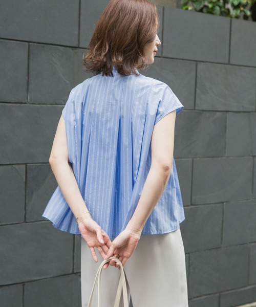 URBAN RESEARCH DOORS(アーバンリサーチドアーズ)の「ストライプリボンフレアフレンチブラウス(シャツ/ブラウス・レディース・ブルー系その他/オフホワイト・MEDIUM)」の20枚目の写真