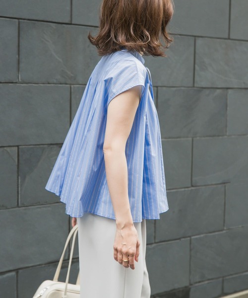 URBAN RESEARCH DOORS(アーバンリサーチドアーズ)の「ストライプリボンフレアフレンチブラウス(シャツ/ブラウス・レディース・ブルー系その他/オフホワイト・MEDIUM)」の21枚目の写真