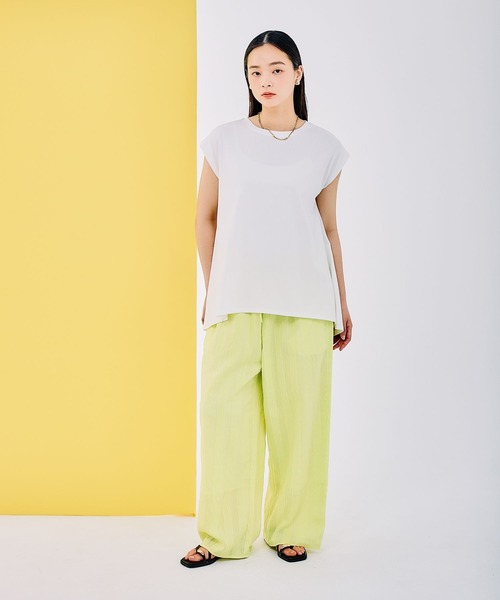 LEPSIM（レプシィム）の「バックデザインフレンチスリーブ　290768（Tシャツ/カットソー・レディース・チャコールグレー/オフホワイト/イエロー系その他・FREE）」の5枚目の写真