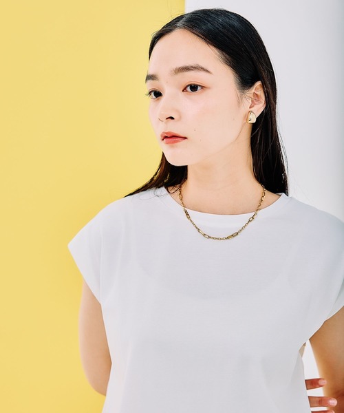 LEPSIM（レプシィム）の「バックデザインフレンチスリーブ　290768（Tシャツ/カットソー・レディース・チャコールグレー/オフホワイト/イエロー系その他・FREE）」の9枚目の写真