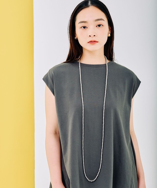 LEPSIM（レプシィム）の「バックデザインフレンチスリーブ　290768（Tシャツ/カットソー・レディース・チャコールグレー/オフホワイト/イエロー系その他・FREE）」の14枚目の写真