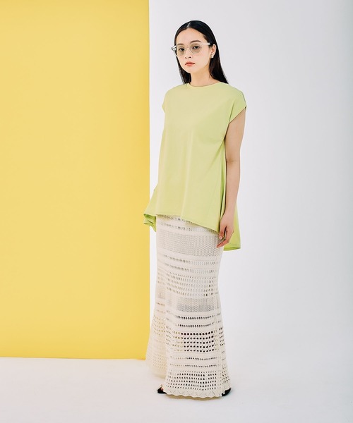 LEPSIM（レプシィム）の「バックデザインフレンチスリーブ　290768（Tシャツ/カットソー・レディース・チャコールグレー/オフホワイト/イエロー系その他・FREE）」の18枚目の写真