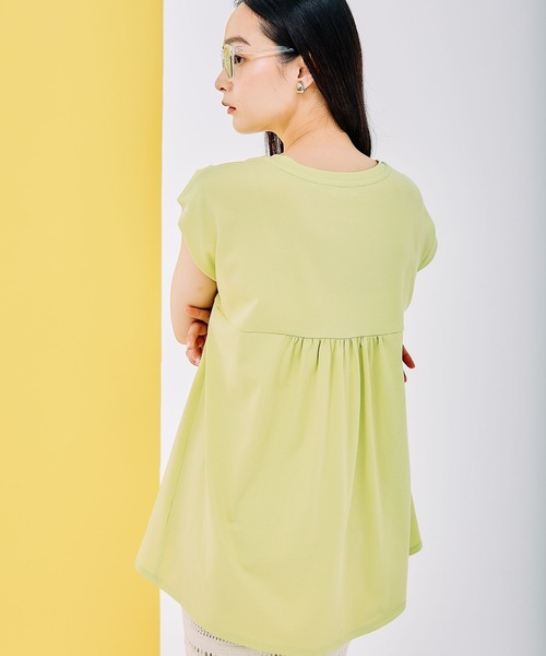 LEPSIM（レプシィム）の「バックデザインフレンチスリーブ　290768（Tシャツ/カットソー・レディース・チャコールグレー/オフホワイト/イエロー系その他・FREE）」の20枚目の写真