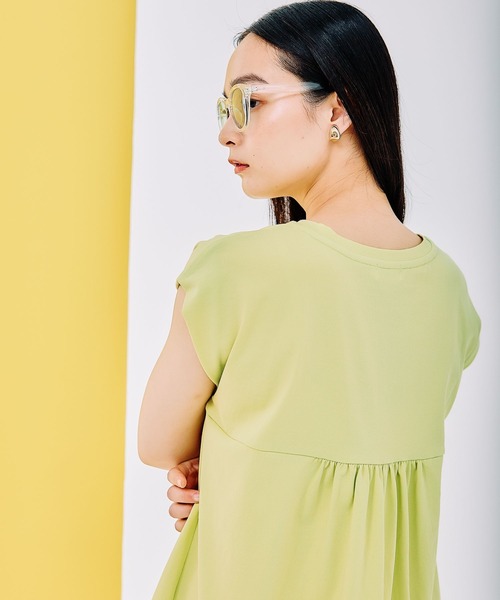 LEPSIM（レプシィム）の「バックデザインフレンチスリーブ　290768（Tシャツ/カットソー・レディース・チャコールグレー/オフホワイト/イエロー系その他・FREE）」の22枚目の写真