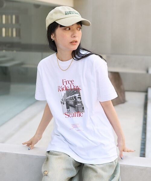 セール】箔フォト BUS Tシャツ/フォトプリントTシャツ（Tシャツ