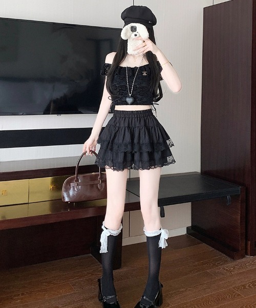 ✿激レア❇希少✿アイコ着用✿激カワ❀ボリューミーフレア❇膝下∶ミモレ丈スカート❀ ✿激レア❇希少✿アイコ着用✿激カワ❀ボリューミーフレア❇膝下