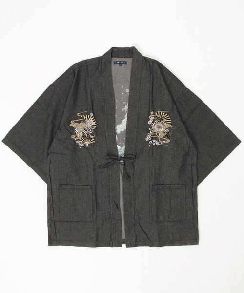 JOHN'S CLOSET（ジョンズクローゼット）の「【13】和柄刺繍 デニム法被（浴衣・メンズ・ブルー/ブラック/ネイビー・FREE）」の2枚目の写真