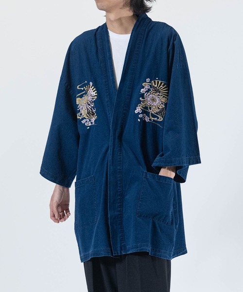 JOHN'S CLOSET（ジョンズクローゼット）の「【13】和柄刺繍 デニム法被（浴衣・メンズ・ブルー/ブラック/ネイビー・FREE）」の10枚目の写真