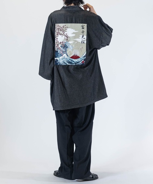JOHN'S CLOSET（ジョンズクローゼット）の「【13】和柄刺繍 デニム法被（浴衣・メンズ・ブルー/ブラック/ネイビー・FREE）」の9枚目の写真