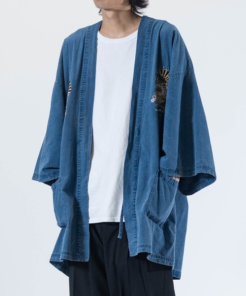 JOHN'S CLOSET（ジョンズクローゼット）の「【13】和柄刺繍 デニム法被（浴衣・メンズ・ブルー/ブラック/ネイビー・FREE）」の16枚目の写真