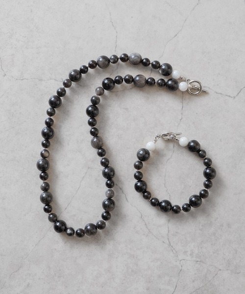 Senti（センティ）の「【 SENTI 】'JYUZU' NECKLACE　天然石”数珠”ネックレス 2039（ネックレス・メンズ・グレー系その他/ブラック・FREE）」の12枚目の写真