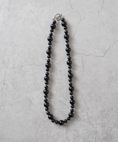 Senti（センティ）の「【 SENTI 】'JYUZU' NECKLACE　天然石”数珠”ネックレス 2039（ネックレス・メンズ・グレー系その他/ブラック・FREE）」の10枚目の写真
