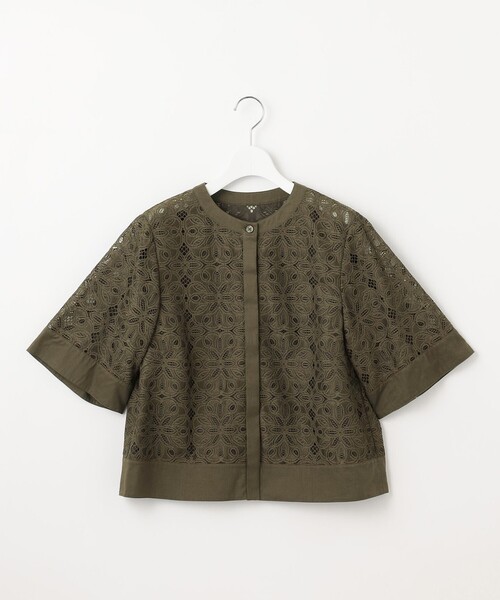 自由区(ジユウク)の「フラワータイルレース ブラウス(シャツ/ブラウス・レディース・ダルブルー系/オリーブ系/アイボリー系・32)」の10枚目の写真