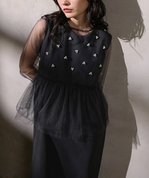 Kana（カナ）の「シアートップス パールペプラムワンピース  パーティー ドレス 2点 セット 結婚式 お呼ばれ オケージョン（ドレス）」