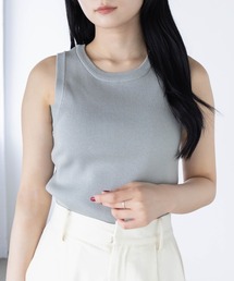 CLEAR BASIC | 無地&柄アメスリニットトップス[着回し力抜群 タンクトップ 大人 カジュアル]≪CLEAR BASIC≫(タンクトップ)