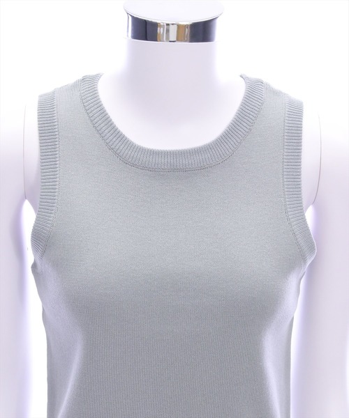 CLEAR BASIC（クリアベーシック）の「無地&柄アメスリニットトップス[着回し力抜群 タンクトップ 大人 カジュアル]（タンクトップ・レディース・ブラック系その他/レッド/グレー/ブラック・F）」の15枚目の写真