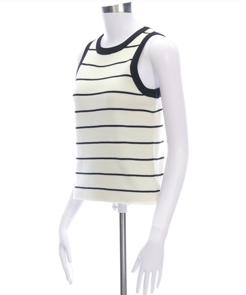 CLEAR BASIC（クリアベーシック）の「無地&柄アメスリニットトップス[着回し力抜群 タンクトップ 大人 カジュアル]（タンクトップ・レディース・ブラック系その他/レッド/グレー/ブラック・F）」の21枚目の写真