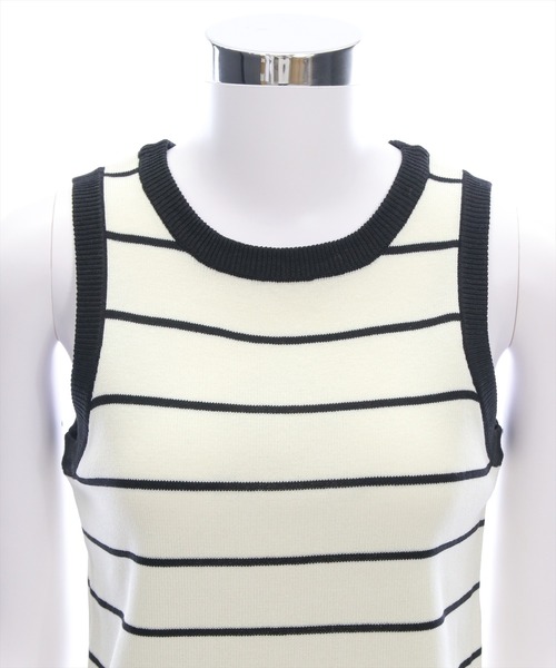 CLEAR BASIC（クリアベーシック）の「無地&柄アメスリニットトップス[着回し力抜群 タンクトップ 大人 カジュアル]（タンクトップ・レディース・ブラック系その他/レッド/グレー/ブラック・F）」の16枚目の写真