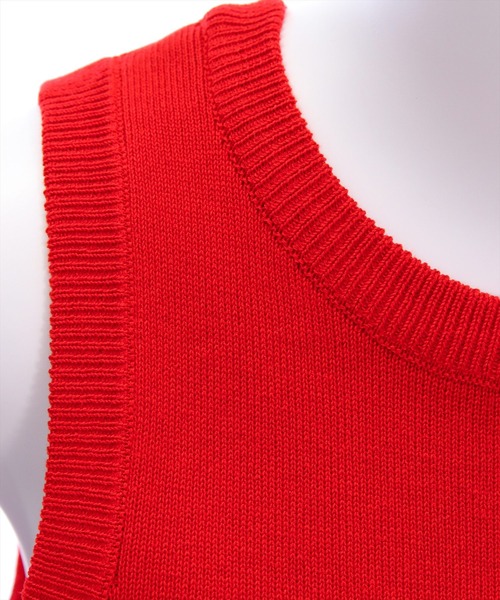 CLEAR BASIC（クリアベーシック）の「無地&柄アメスリニットトップス[着回し力抜群 タンクトップ 大人 カジュアル]（タンクトップ・レディース・ブラック系その他/レッド/グレー/ブラック・F）」の14枚目の写真