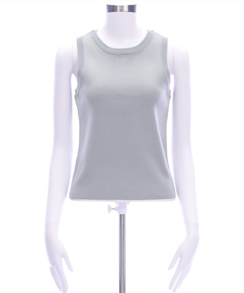 CLEAR BASIC（クリアベーシック）の「無地&柄アメスリニットトップス[着回し力抜群 タンクトップ 大人 カジュアル]（タンクトップ・レディース・ブラック系その他/レッド/グレー/ブラック・F）」の7枚目の写真