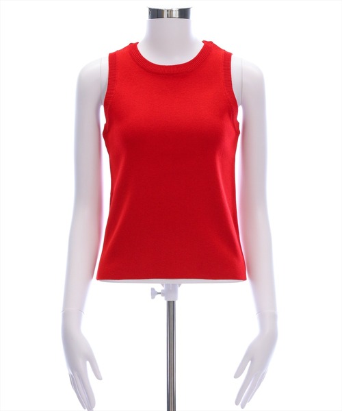 CLEAR BASIC（クリアベーシック）の「無地&柄アメスリニットトップス[着回し力抜群 タンクトップ 大人 カジュアル]（タンクトップ・レディース・ブラック系その他/レッド/グレー/ブラック・F）」の8枚目の写真