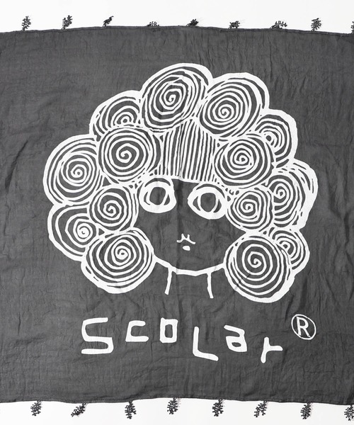 ScoLar(スカラー)の「652335:スカラーちゃんストール(ストール/ショール・レディース・アイボリー/チャコールグレー/ブルー・FREE)」の15枚目の写真