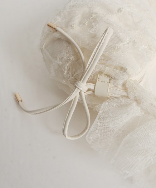 tocco closet（トッコ　クローゼット）の「【ZOZO限定】チュールドットシャーリングショルダーバッグ（ショルダーバッグ・レディース・アイボリー/ブラック・FREE）」の15枚目の写真