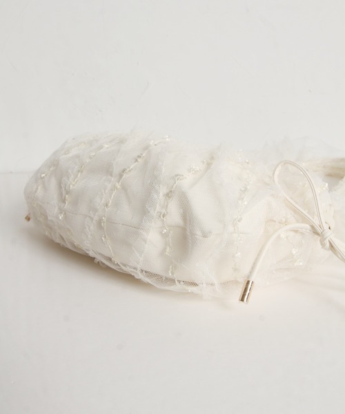 tocco closet（トッコ　クローゼット）の「【ZOZO限定】チュールドットシャーリングショルダーバッグ（ショルダーバッグ・レディース・アイボリー/ブラック・FREE）」の18枚目の写真