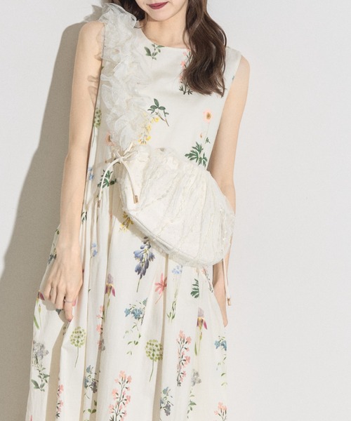 tocco closet（トッコ　クローゼット）の「【ZOZO限定】チュールドットシャーリングショルダーバッグ（ショルダーバッグ・レディース・アイボリー/ブラック・FREE）」の5枚目の写真