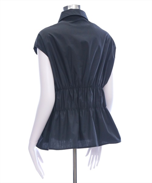 CLEAR BASIC（クリアベーシック）の「フレンチスリーブシャーリングブラウス[オフィスカジュアル 着回し抜群 大人]≪SS新作≫（シャツ/ブラウス・レディース・ブラック/オフホワイト/ブルー系その他・F）」の11枚目の写真