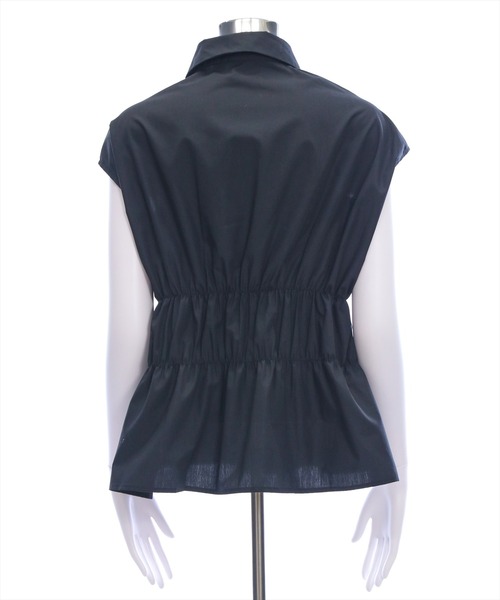 CLEAR BASIC（クリアベーシック）の「フレンチスリーブシャーリングブラウス[オフィスカジュアル 着回し抜群 大人]≪SS新作≫（シャツ/ブラウス・レディース・ブラック/オフホワイト/ブルー系その他・F）」の12枚目の写真