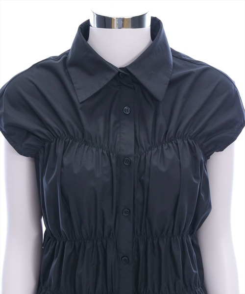 CLEAR BASIC（クリアベーシック）の「フレンチスリーブシャーリングブラウス[オフィスカジュアル 着回し抜群 大人]≪SS新作≫（シャツ/ブラウス・レディース・ブラック/オフホワイト/ブルー系その他・F）」の20枚目の写真