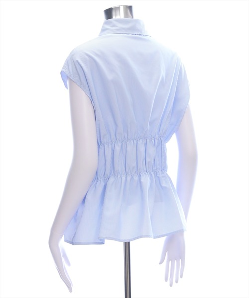 CLEAR BASIC（クリアベーシック）の「フレンチスリーブシャーリングブラウス[オフィスカジュアル 着回し抜群 大人]≪SS新作≫（シャツ/ブラウス・レディース・ブラック/オフホワイト/ブルー系その他・F）」の15枚目の写真