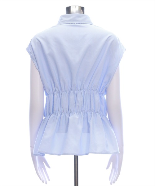 CLEAR BASIC（クリアベーシック）の「フレンチスリーブシャーリングブラウス[オフィスカジュアル 着回し抜群 大人]≪SS新作≫（シャツ/ブラウス・レディース・ブラック/オフホワイト/ブルー系その他・F）」の16枚目の写真