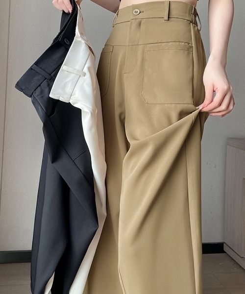 shoppinggo(ショッピングゴー)の「テーパードパンツ アンクル丈 細型 リラックスパンツ(スラックス・レディース・アイボリー/ブラック/グレー/キャメル・M)」の17枚目の写真