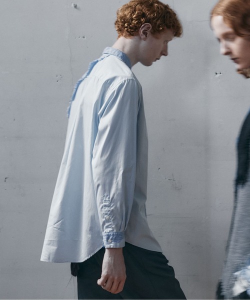 meagratia（メアグラーティア）の「Striped frayed SH（シャツ/ブラウス・メンズ・サックスブルー系・1/2）」の8枚目の写真